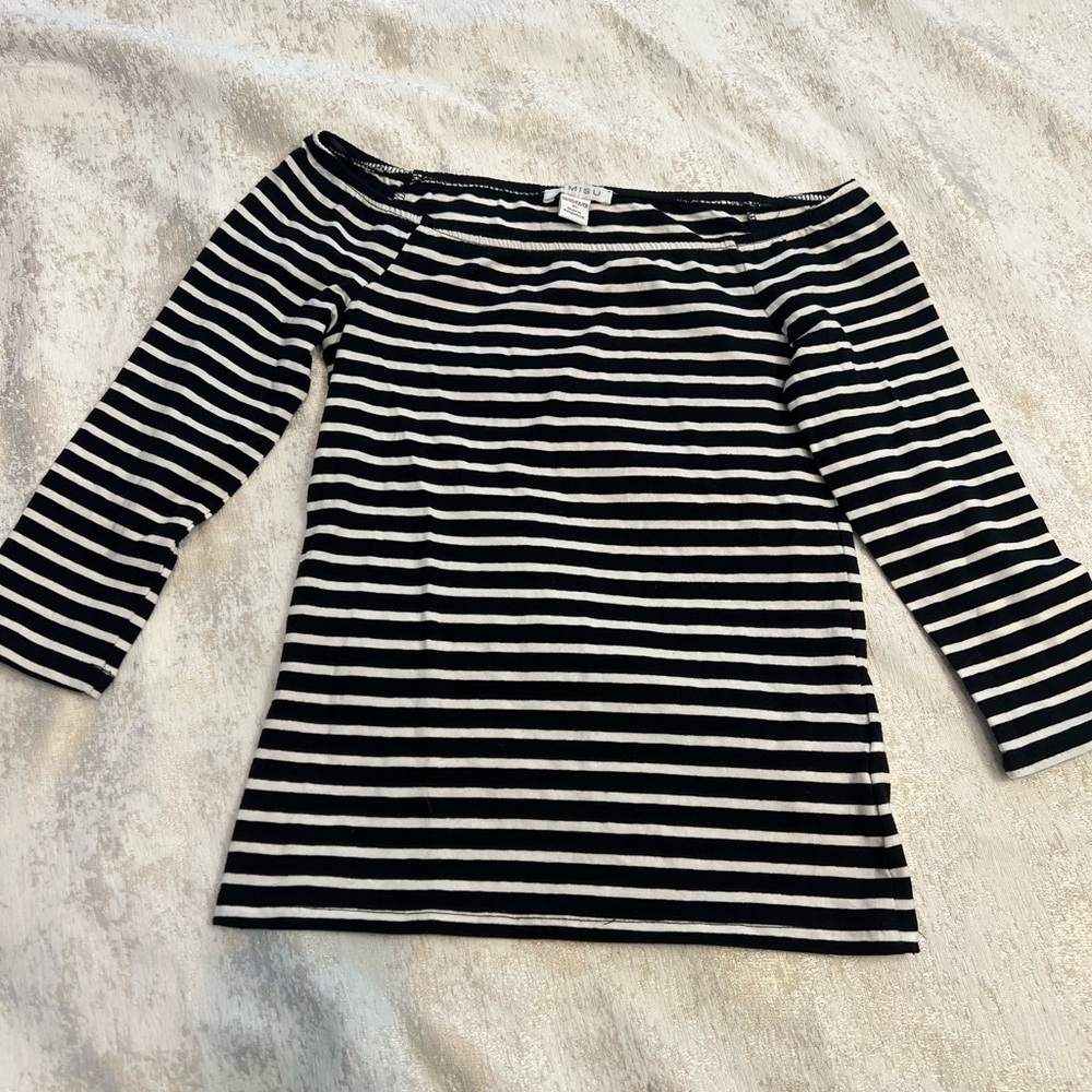 Amisu Monochrome Striped Top